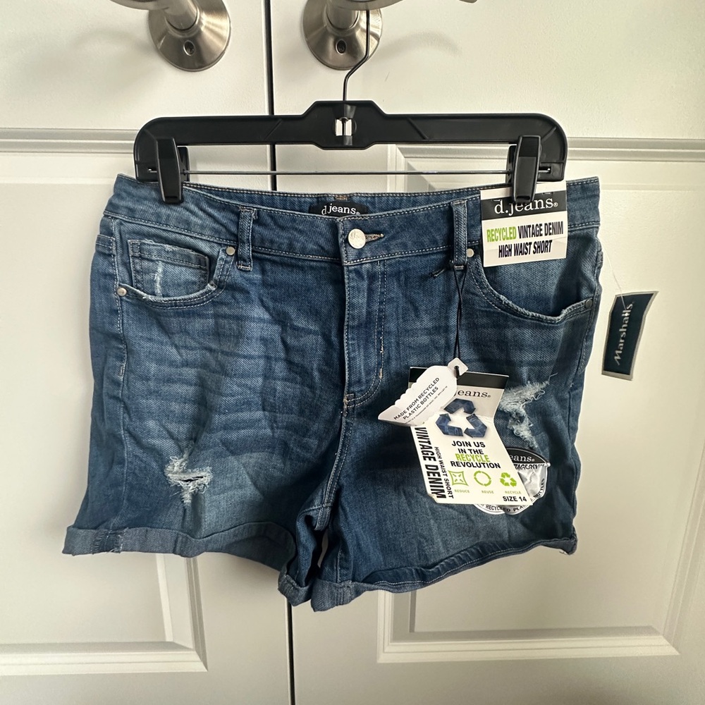 d. jeans Women's Vintage Blue High Waist Denim Shorts